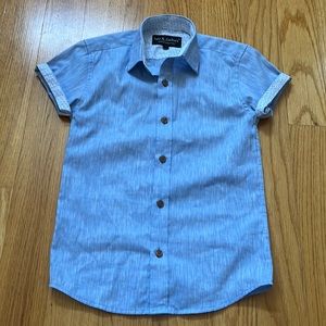 Leo & Zachary Boys Short Sleeved Button Down Shirt Size 7